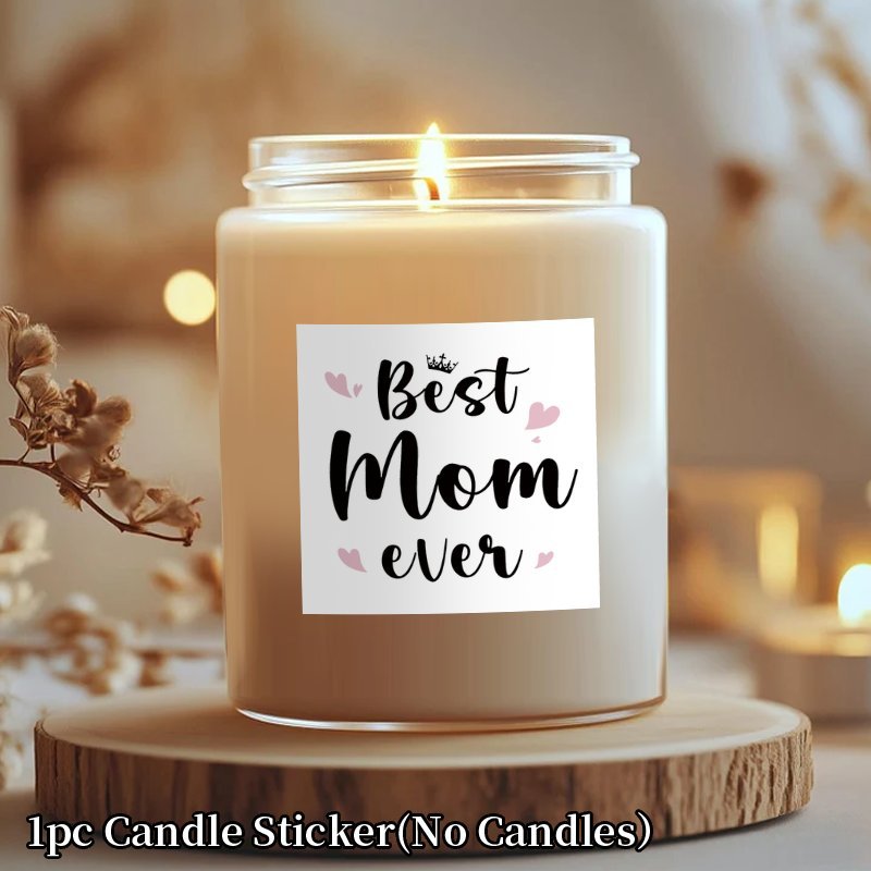 Muttertag Geschenkaufkleber für Kerzen – Dekorativer Sticker „Best Mom Ever“ für Frauen, Mutter, personalisierbar
