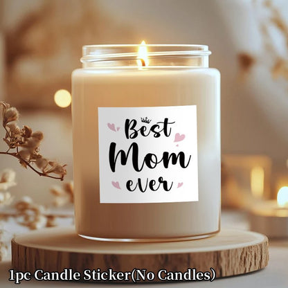 Muttertag Geschenkaufkleber für Kerzen – Dekorativer Sticker „Best Mom Ever“ für Frauen, Mutter, personalisierbar
