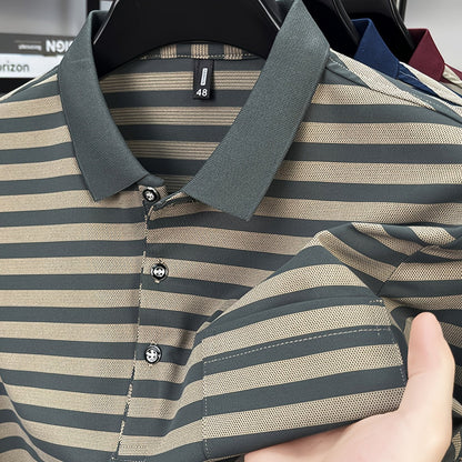 Herren Polohemd mit Streifenmuster und Brusttasche – Klassischer Freizeit-Look