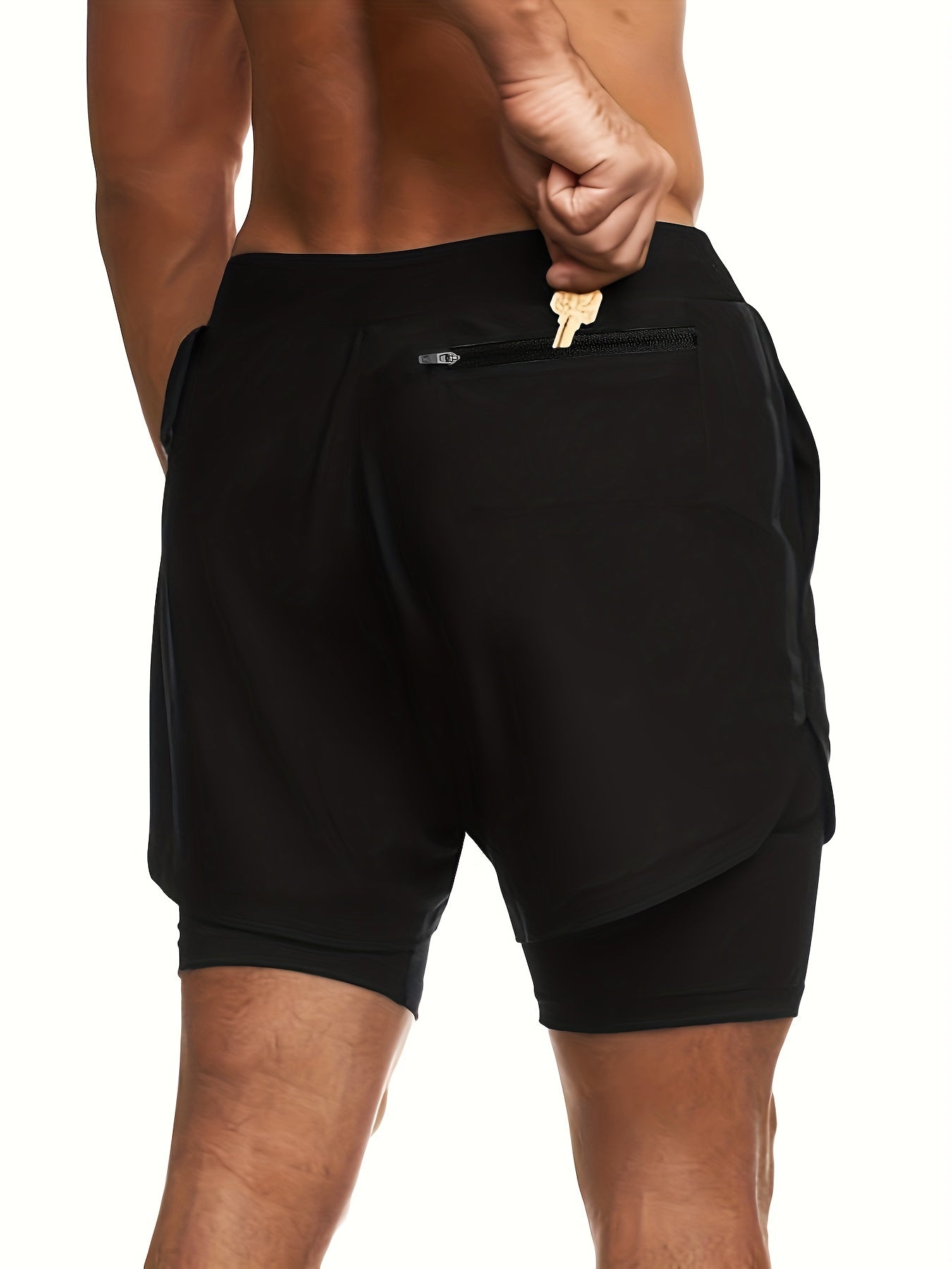 Herren Dual-Layer Fitness Shorts – Trainingsshorts mit Innenshorts für Sport und Fitness
