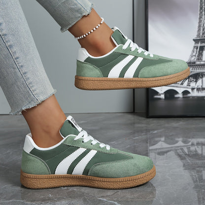Damen Retro Sneaker mit Streifen – Lässige Streetstyle Turnschuhe für Alltag & Freizeit