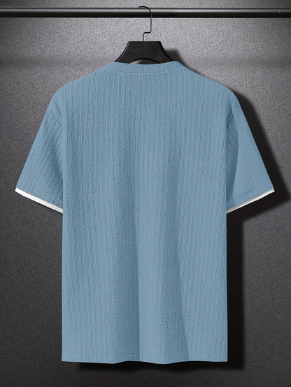 Herren T-Shirt Modern Kurzarm mit Struktur – Stilvolles Freizeitshirt, Lässiger Look, Urbaner Allrounder