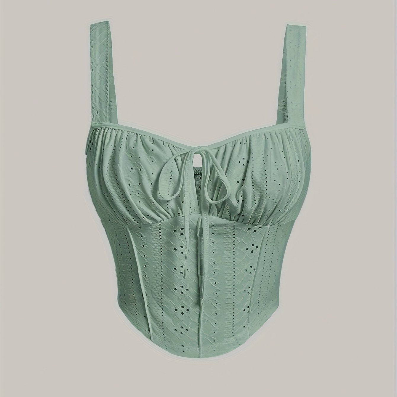 Damen Bustier Top im Corsagen-Stil mit Stickerei und Schleifendetail – Modisches Sommer-Oberteil für Alltag und Party