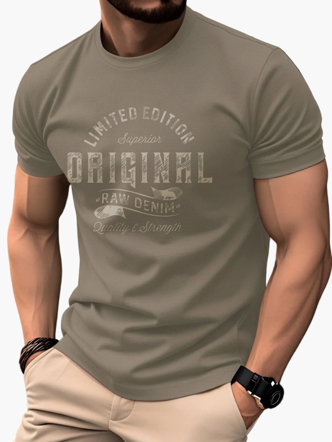 Herren T-Shirt im Vintage-Style – Original Raw Denim Print, Freizeit & Streetwear