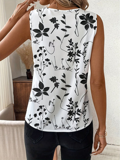 Damen V-Ausschnitt Bluse mit Blumenmuster – Elegantes Oberteil für Büro & Freizeit