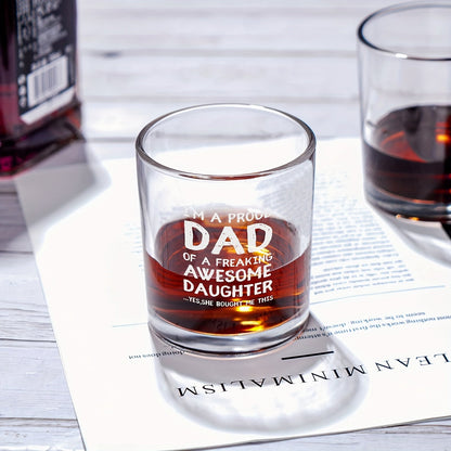 Vaterstag Whiskyglas mit Humor für Männer – Geschenk für stolze Väter und ihre Töchter, Whiskyglas mit lustigem Spruch