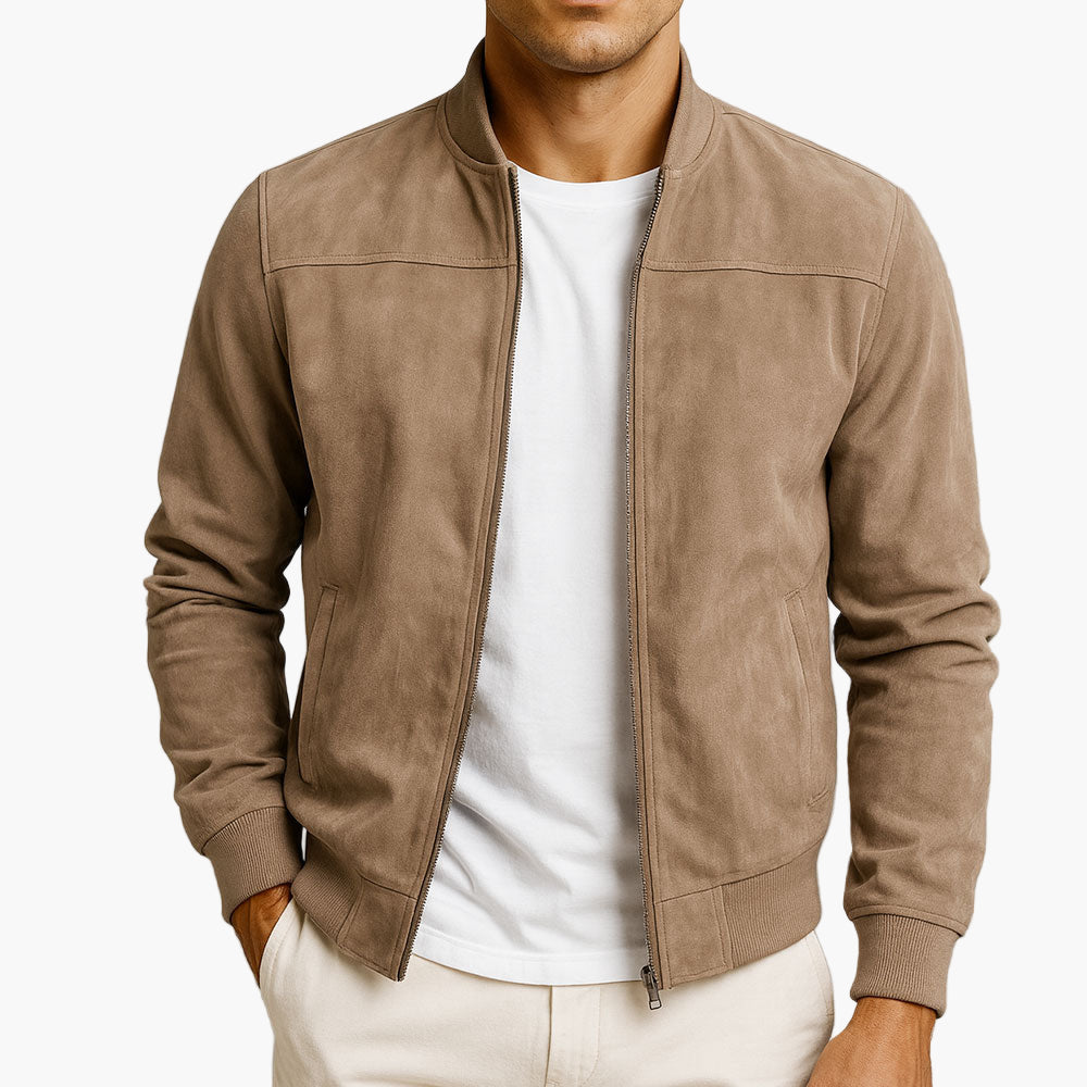 Herren-Bomberjacke im klassischen Design mit Stehkragen