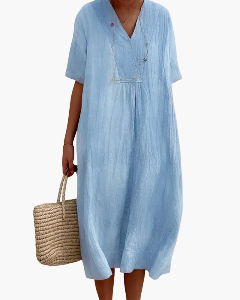 Damen Sommerkleid Elegant Locker Freizeitkleid – Ideal für Strand, Urlaub & Alltag