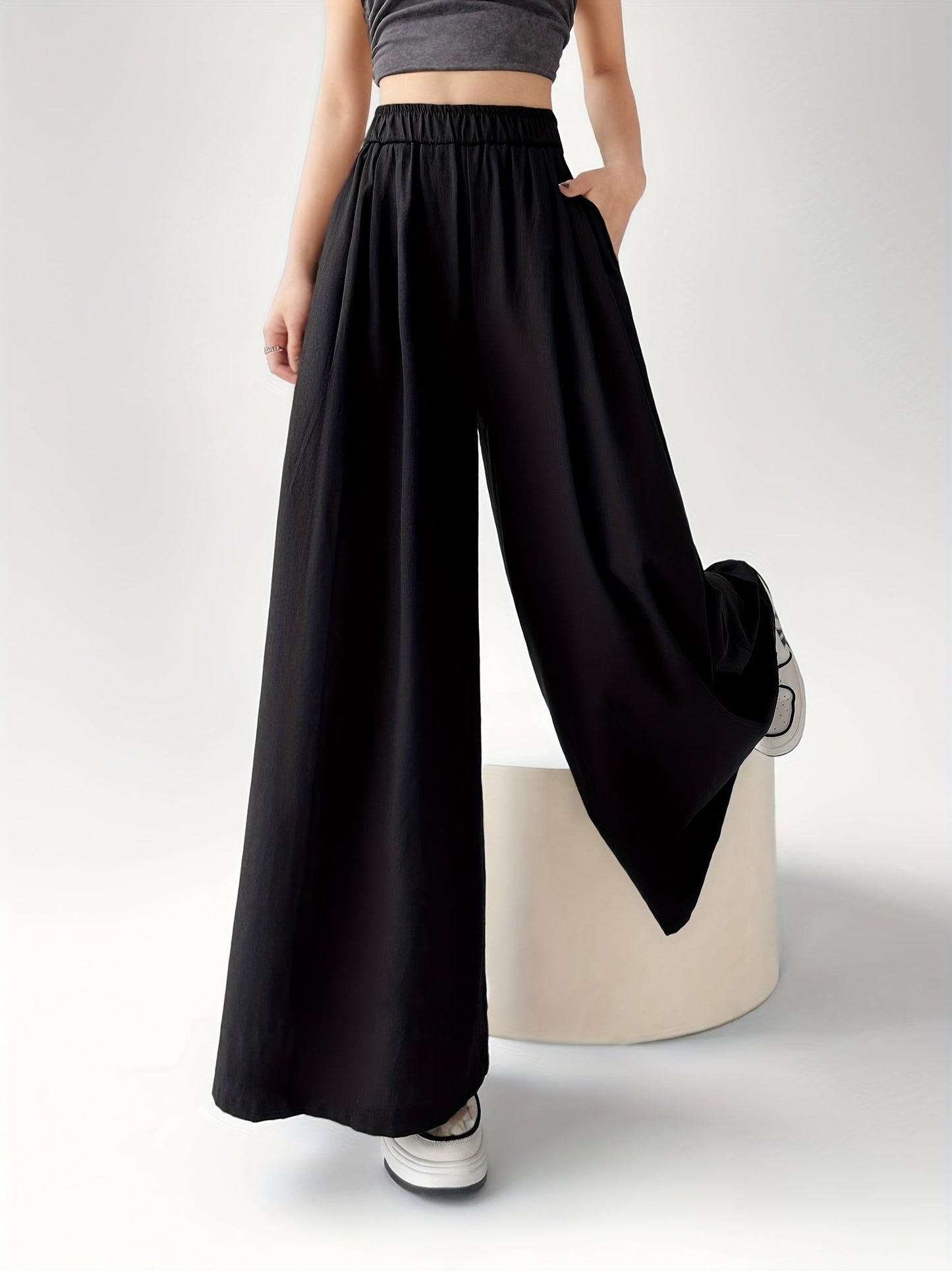 Damen Weite Palazzo Culotte Hose – Modischer Streetstyle für Freizeit und Alltag