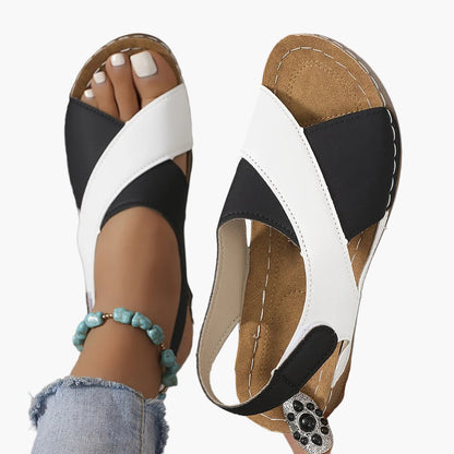 Damen Komfort-Sandalen für Alltag und Freizeit – Orthopädische, Bequeme Sommerschuhe mit Klettverschluss