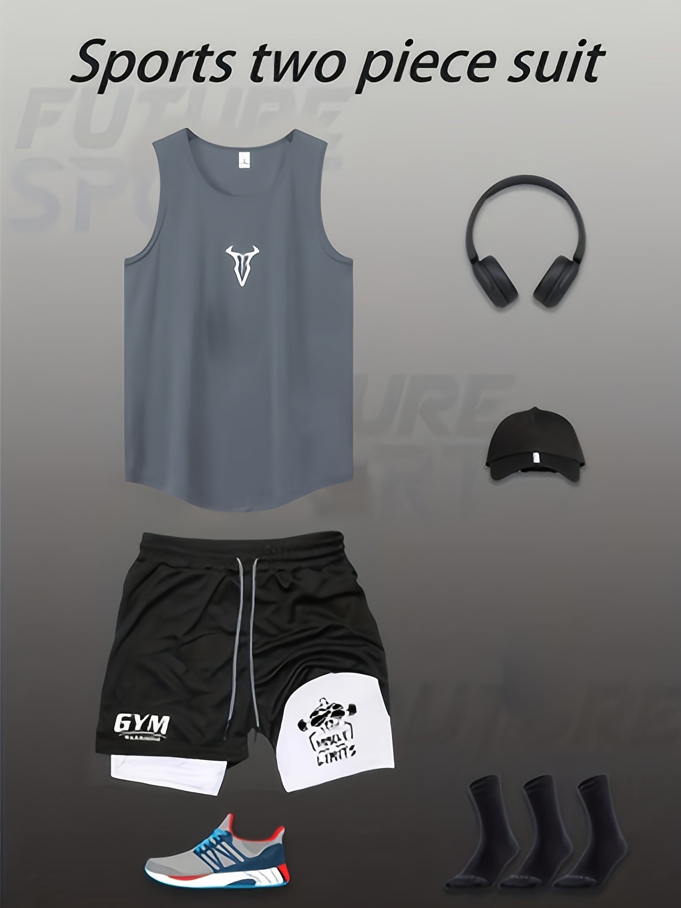 Herren Fitness Trainingsset – Muskelaufbau Tanktop & Shorts für Gym und Workout