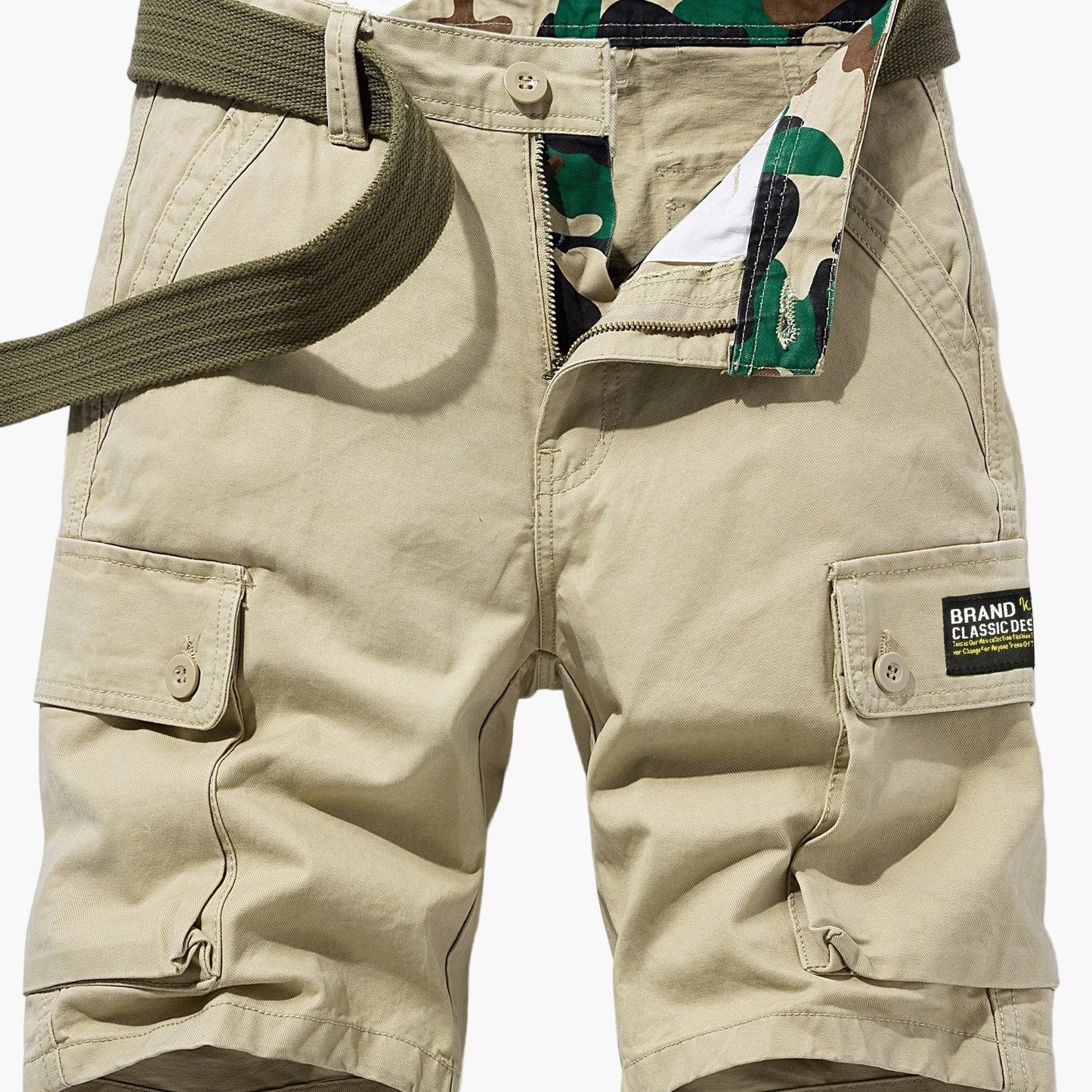 Herren Cargo Shorts Freizeit Klassisch mit Gürtel und Taschen