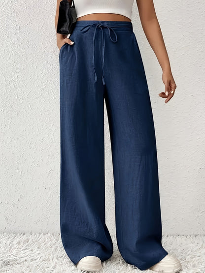 Damen Weite Freizeithose mit Kordelzug – Lässiger Stil für Alltag und Wochenende