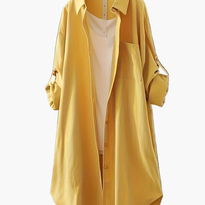 Damen Oversize Hemdblusenkleid im Casual-Look – Lässiges Shirtkleid für Alltag und Freizeit