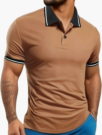Herren Polo Shirt Modern Freizeitstil mit Kontrastkragen – Kurzarm, Bequemer Schnitt, Ideal für Alltag & Freizeit
