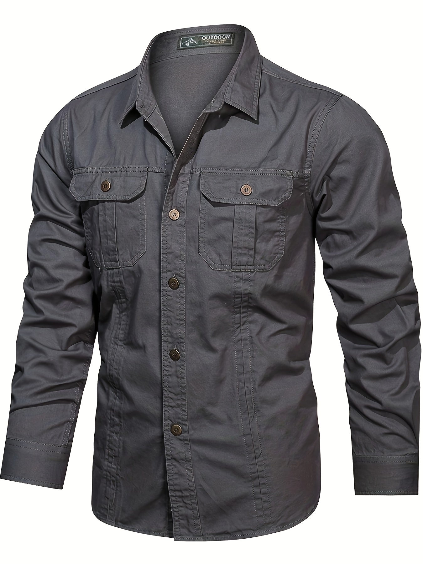 Herren Outdoor-Freizeithemd im Utility-Stil – Langarm, Casual, ideal für Abenteuer und Alltag