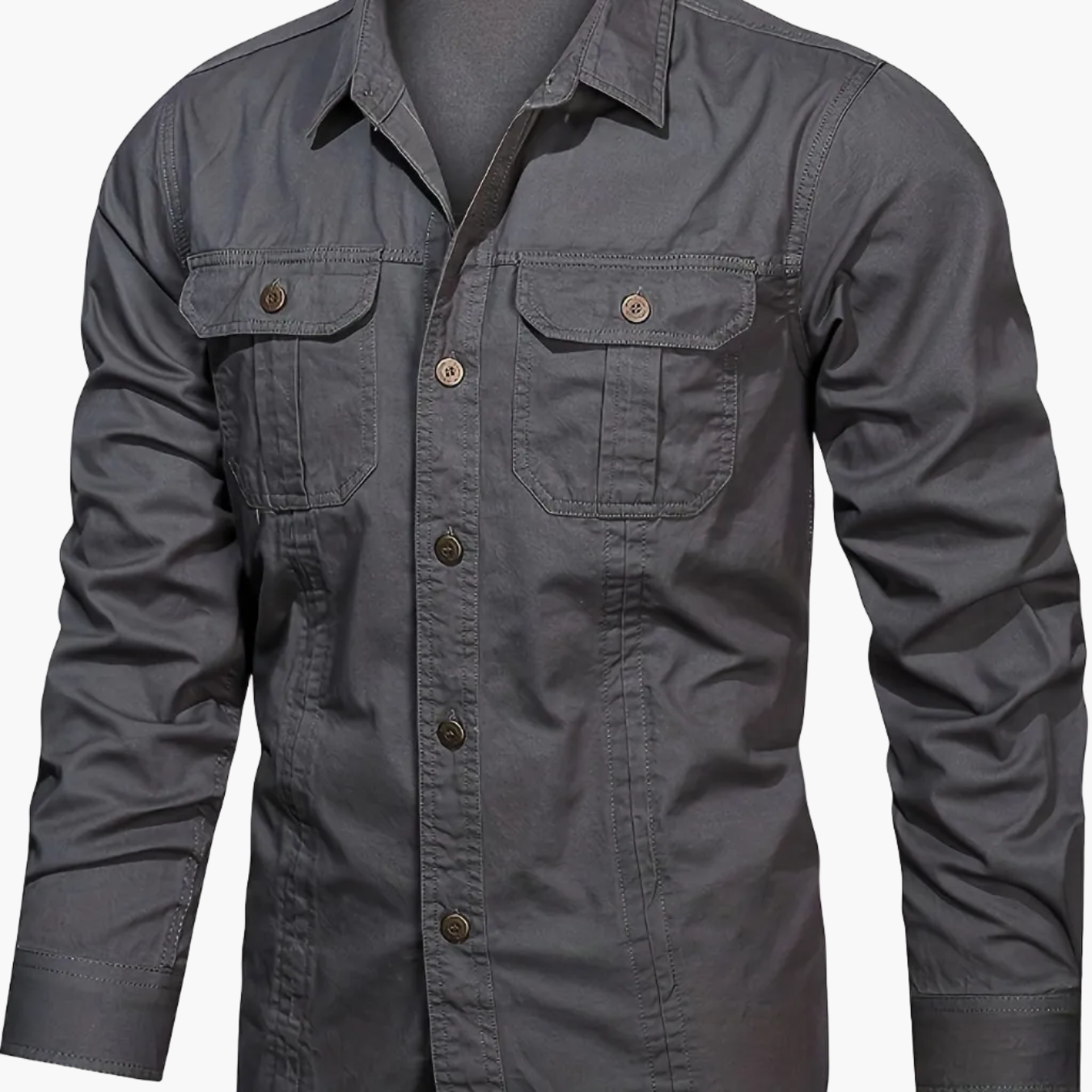 Herren Outdoor-Freizeithemd im Utility-Stil – Langarm, Casual, ideal für Abenteuer und Alltag