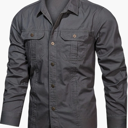 Herren Outdoor-Freizeithemd im Utility-Stil – Langarm, Casual, ideal für Abenteuer und Alltag