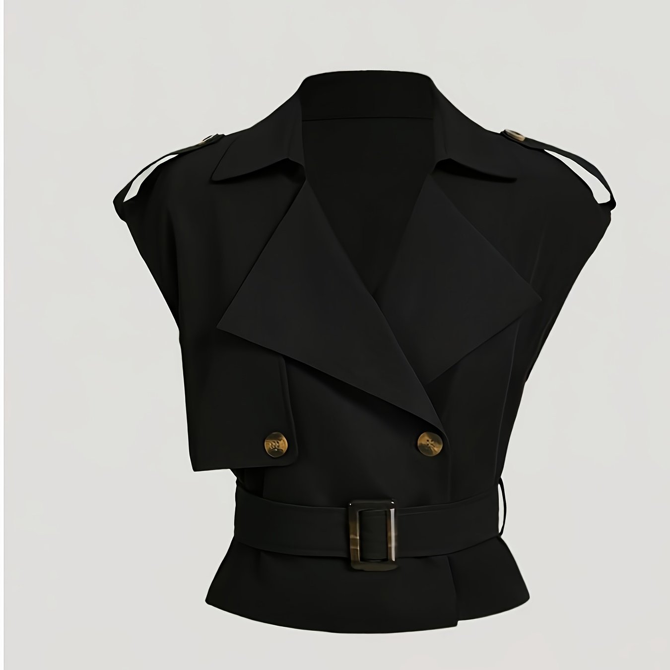 Damen Elegante Ärmellose Trenchweste mit Gürtel – Modischer Business-Look