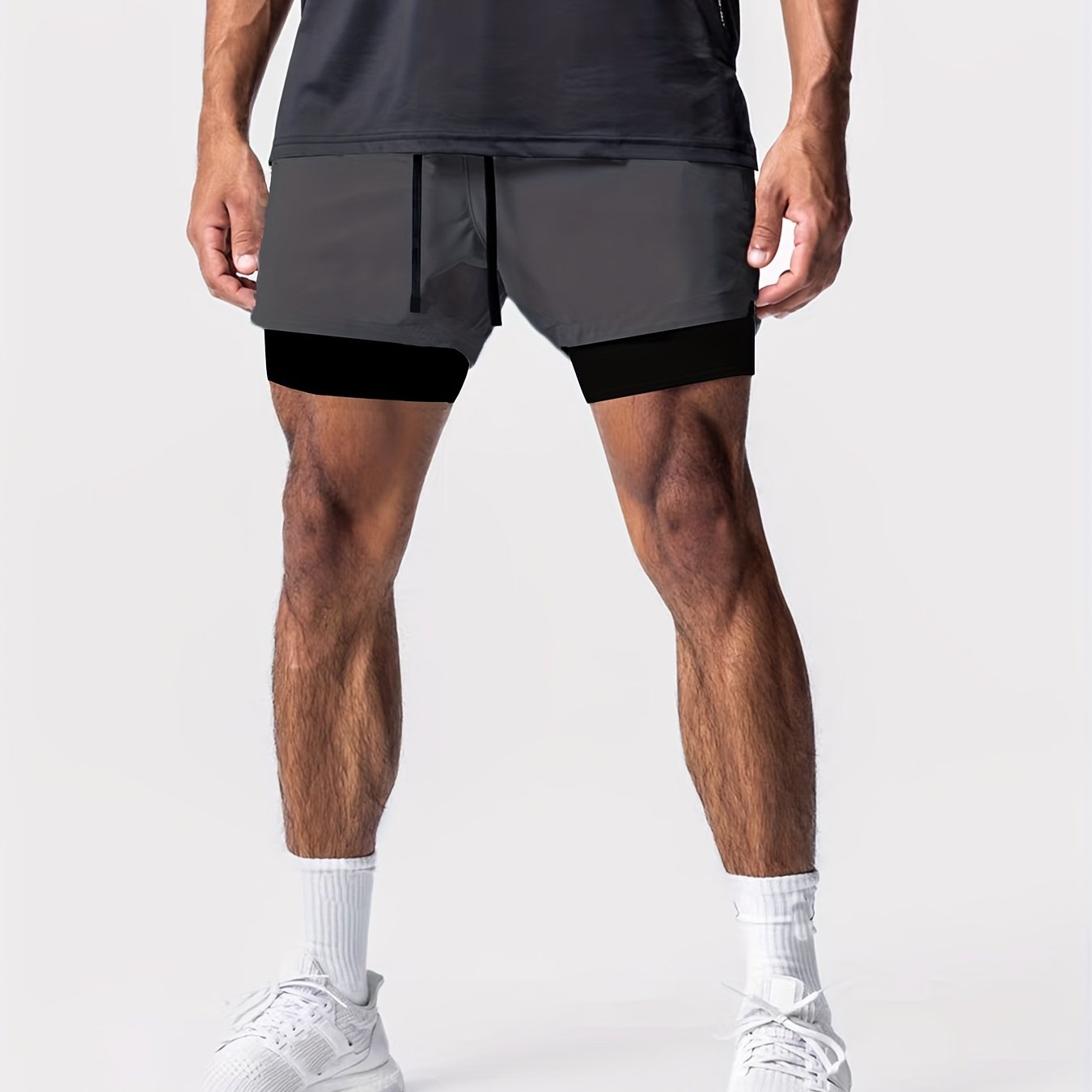 Herren Trainingsshorts mit 2-in-1-Design für Fitness und Sport