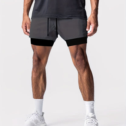 Herren Trainingsshorts mit 2-in-1-Design für Fitness und Sport