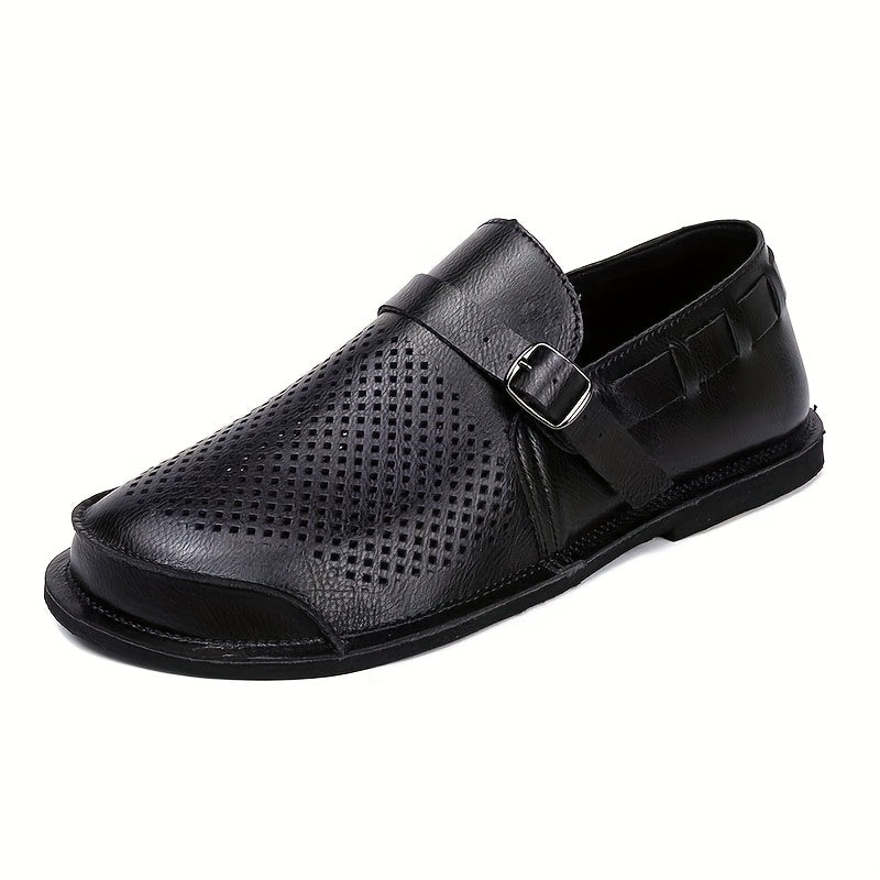 Herren Slip-On Business-Lederloafers mit Schnalle – Elegante Freizeitschuhe für Büro & Alltag