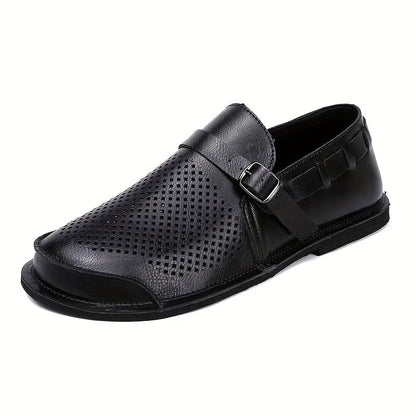 Herren Slip-On Business-Lederloafers mit Schnalle – Elegante Freizeitschuhe für Büro & Alltag