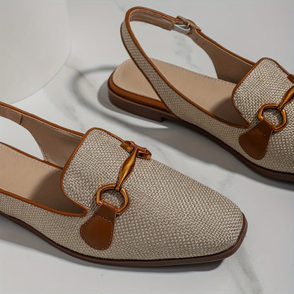 Damen-Slingback-Loafer im eleganten Casual-Stil – Bequeme Sommerschuhe mit Schnalle