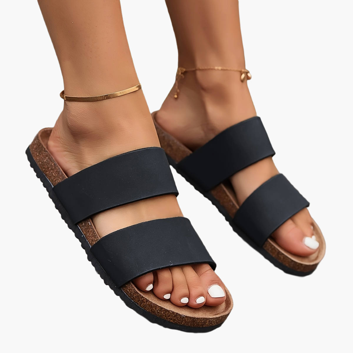 Damen Bequeme Zweiriemen-Sandalen für Alltag und Freizeit