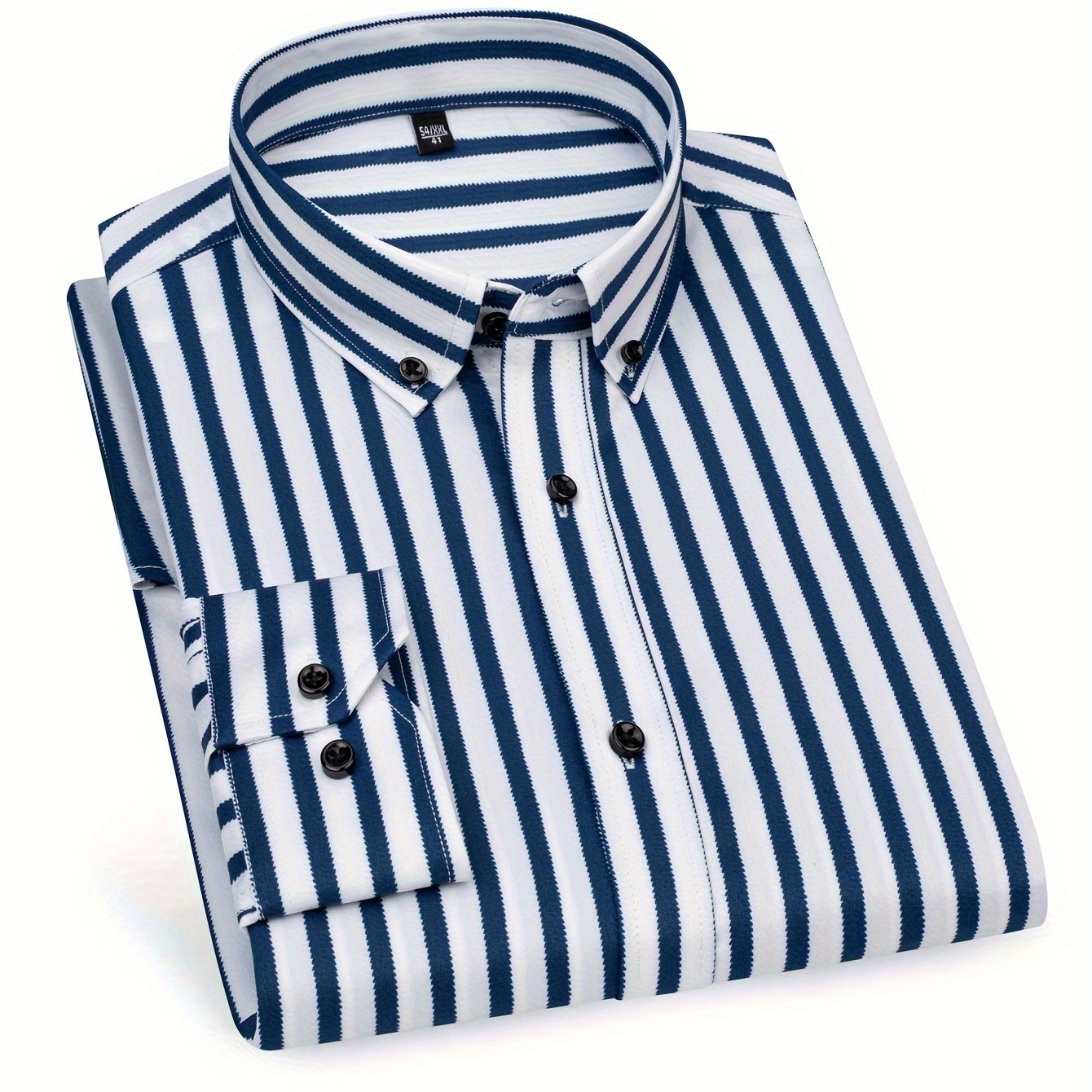 Herren Business-Freizeit Hemd mit modischen Streifen – Slim Fit, Langarm, Ideal für Büro und Alltag