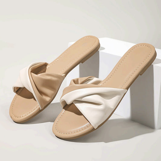 Damen Flache Sandalen mit Knoten-Design für Alltag und Freizeit