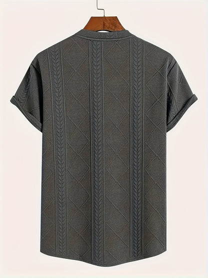 Herren T-Shirt im Strickmuster-Design – Lässiger Style für Alltag und Freizeit