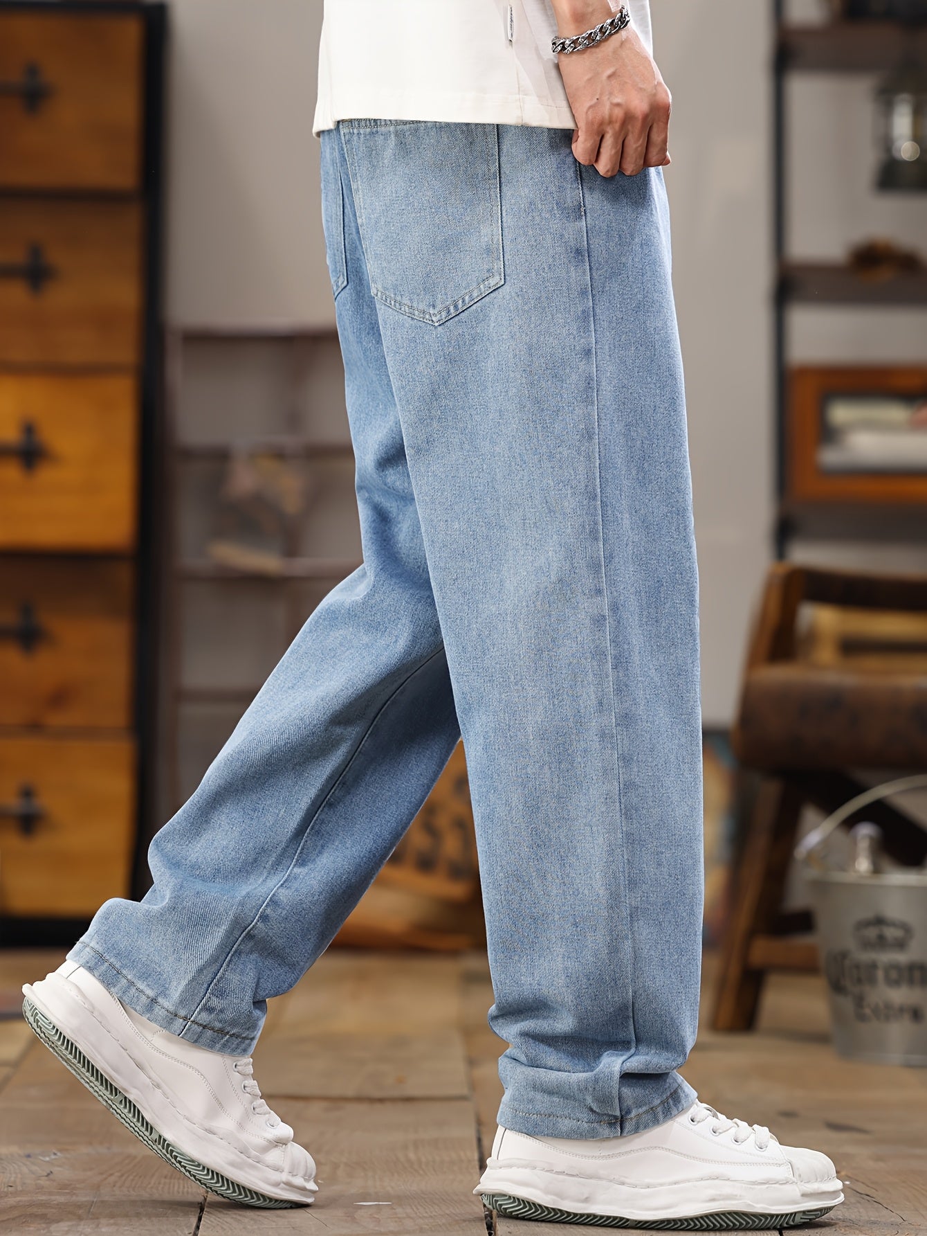 Herren Relaxed Fit Jeans Jogger mit Kordelzug – Lässige Freizeitmode