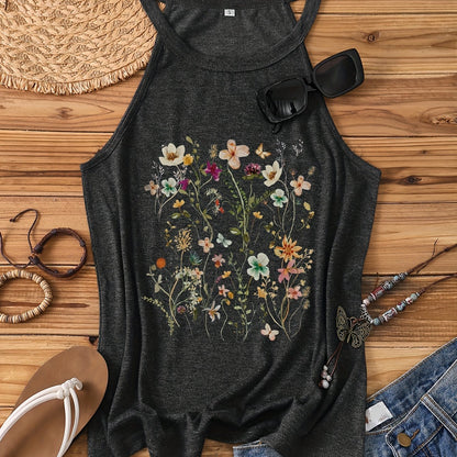 Damen Tanktop mit Wildblumen-Print – Sommerliches Freizeitshirt im Boho-Stil