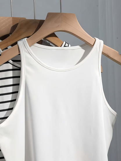 Damen Basic Tanktop Crop Set – Lässige Sommerwesten im 4er-Pack, Ideal für Alltag & Freizeit