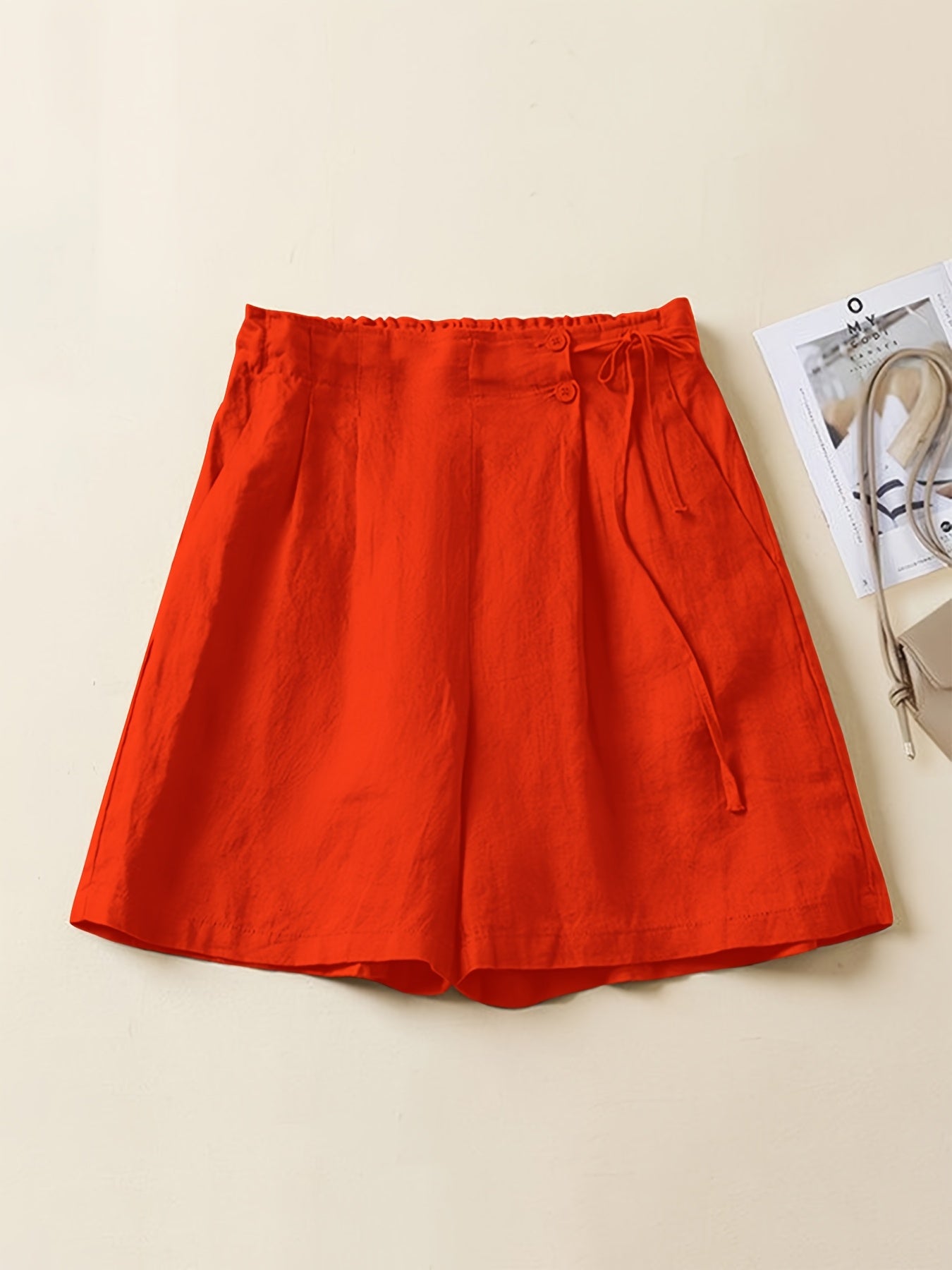 Damen Weite High-Waist Shorts im Casual-Look für Alltag und Freizeit