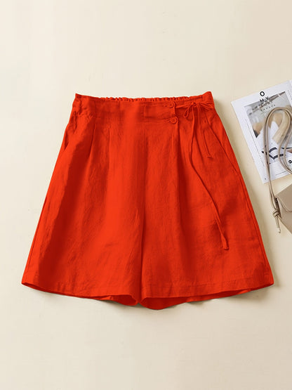 Damen Weite High-Waist Shorts im Casual-Look für Alltag und Freizeit