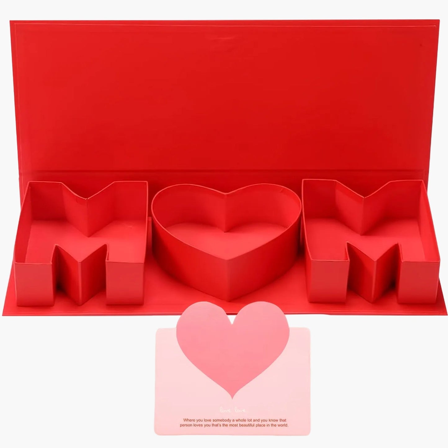 Geschenkbox Muttertag Deko Herz & Buchstaben – Elegante Präsentationsbox für Frauen, Muttertagsgeschenk, Dekoration