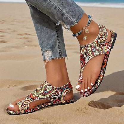 Damen Sandalen Tribal-Stil Bequem Sommer Strand Freizeit