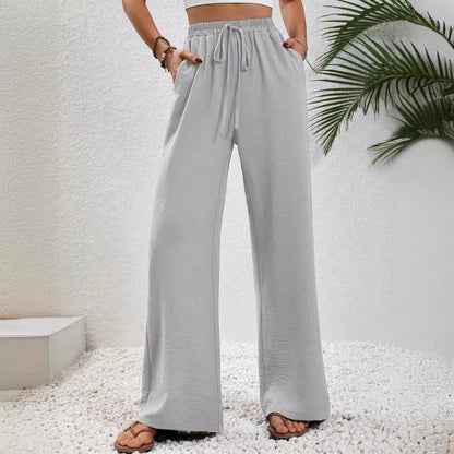 Stephanie – Weit geschnittene Damenhose mit Kordelzug und Taschen