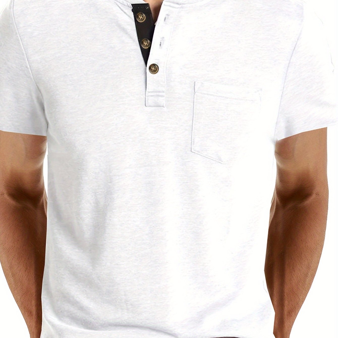 Herren Henley T-Shirt Kurzarm mit Knopfleiste – Casual Freizeitshirt