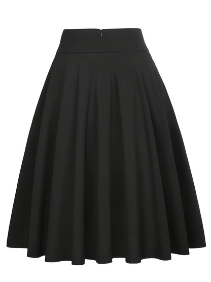 Damen Vintage A-Linien Rock mit Schleife – Eleganter Swingrock für Alltag & Freizeit