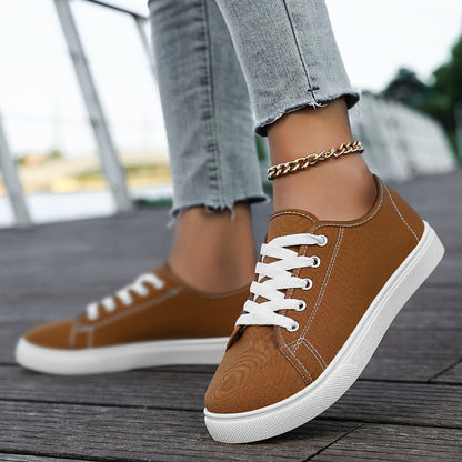 Damen Freizeit-Sneaker mit Schnürung – Bequeme Alltags-Schuhe im modernen Stil