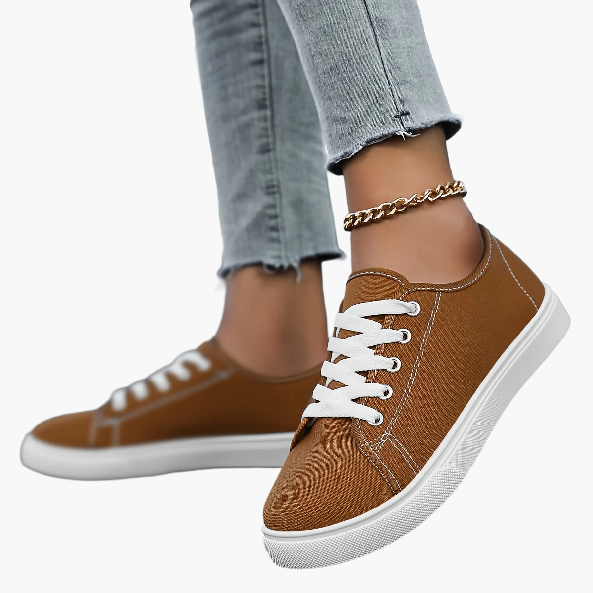 Damen Freizeit-Sneaker mit Schnürung – Bequeme Alltags-Schuhe im modernen Stil