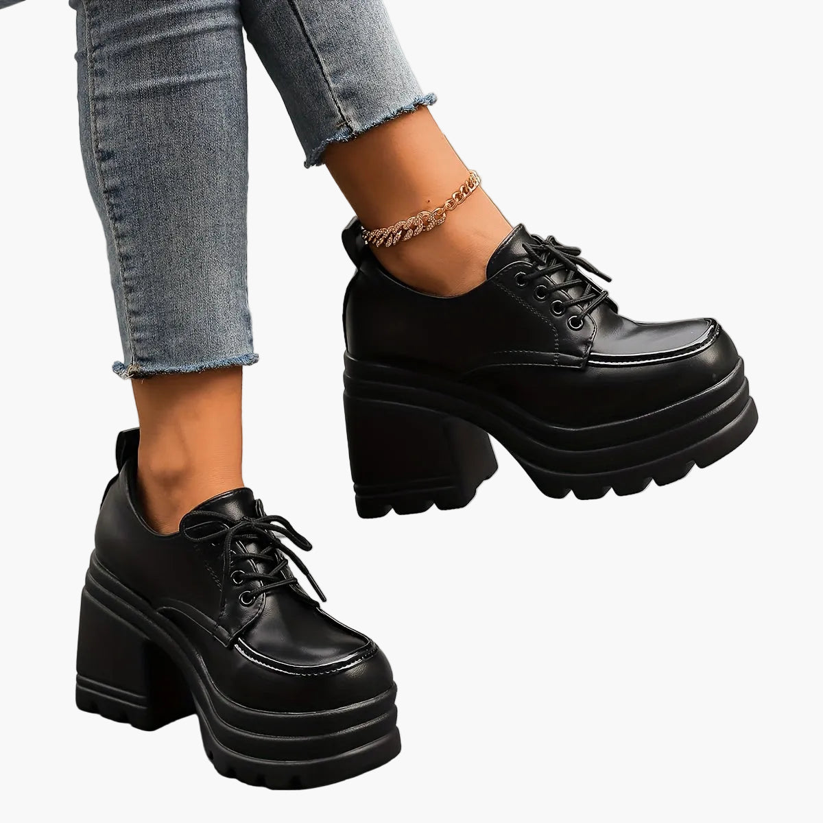 Damen Plateauschuhe Schnür-Oxford Retro Stil Modisch Alltag & Ausgehen