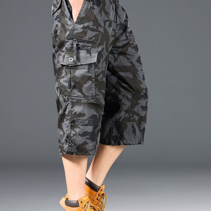 Herren Cargo Outdoor Shorts mit vielen Taschen und langem Schnitt – Ideal für Abenteuer & Freizeit