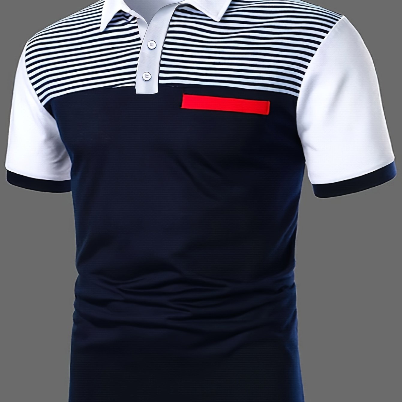 Herren Polohemd Modern Smart-Casual Streifen Design