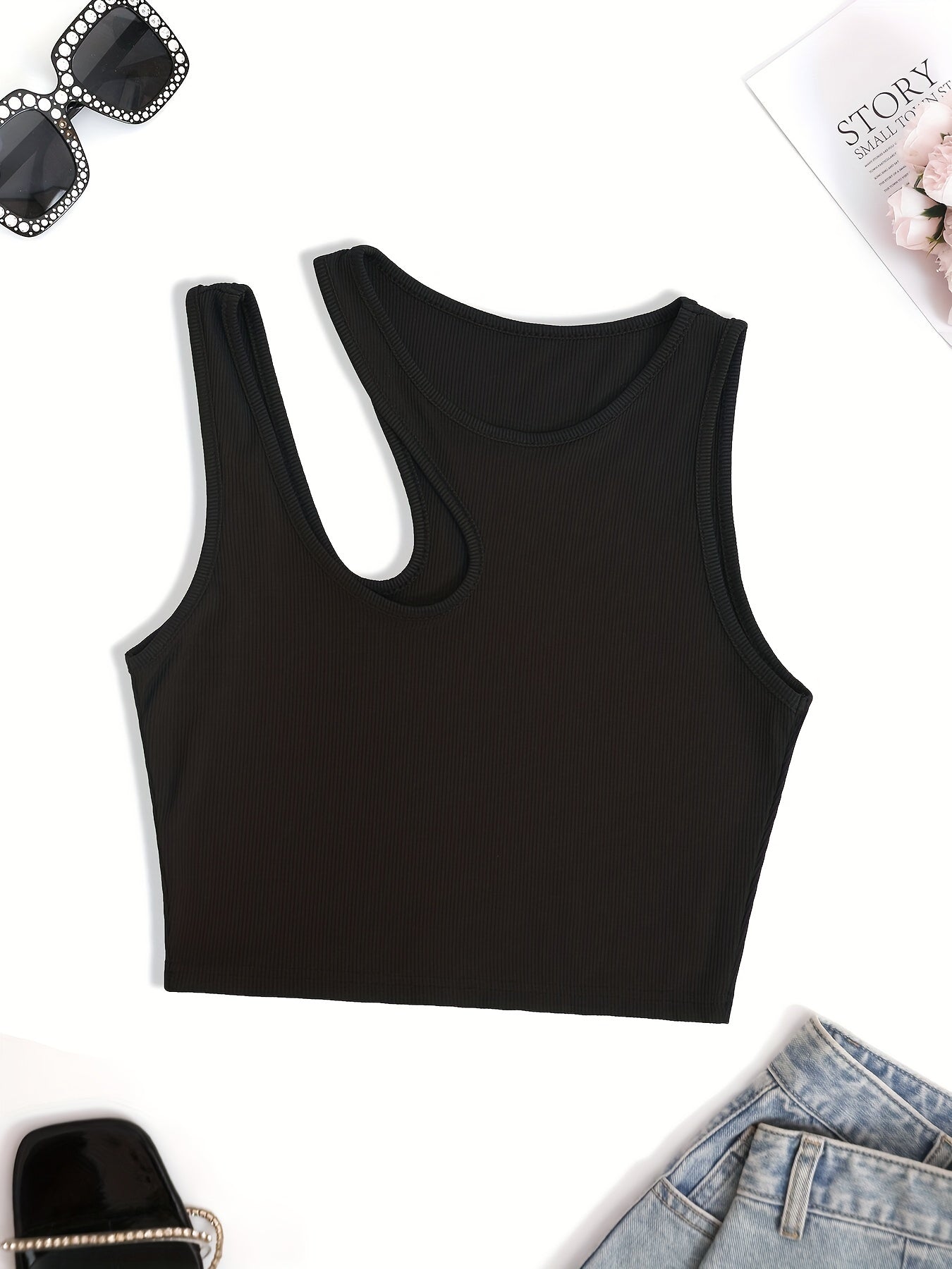 Damen Asymmetrisches Cropped Tanktop für trendige Sommer-Looks