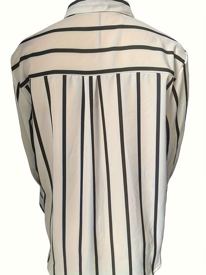 Damen Zweiteiliges Streifen Set – Elegantes Hemd und Shorts für Freizeit und Alltag