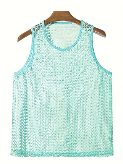 Herren Netz-Strick Tanktop für modernen Sommer-Look